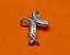Picture of “Free Flowing Cross” slide pendant in Italian sterling silver and round cubic zirconia