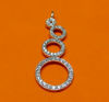 Image de « Cercles de zirones » pendentif en argent sterling avec des cercles décentrés incrustés de zircones cubiques rondes 