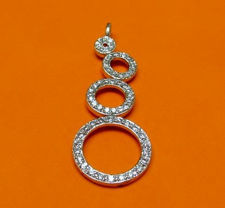 Image de « Cercles de zirones » pendentif en argent sterling avec des cercles décentrés incrustés de zircones cubiques rondes 