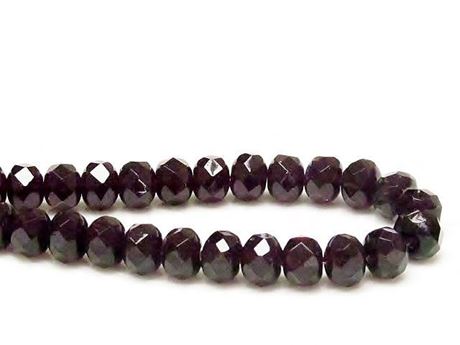 Afbeeldingen van 6x8 mm, Tsjechische facet rondel kralen, amethist zwart, doorschijnend