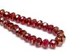 Afbeeldingen van 6x8 mm, Tsjechische facet rondel kralen, licht granaat rood, transparant, gouden glans
