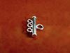Picture of 9x13 mm, connector, multi-strands, 3 rings, tube, sterling silver, 2 pieces