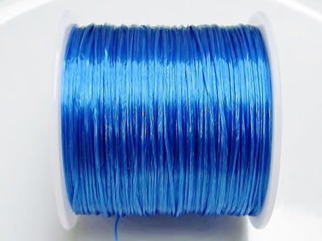 Afbeeldingen van Elastische sieraadkoord, 0.8 mm, blauw, 64 meter