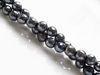 Afbeeldingen van 6x6 mm, rond, edelsteen kralen, onyx, zwart, in facetten, metaalachtige glans