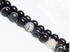 Picture of 10x10 mm, round, gemstone beads, natural striped agate, black