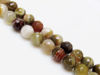 Image de 10x10 mm, perles rondes, pierres gemmes, agate à rayures naturelle, tons de vert mousse, à facettes