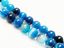 Afbeeldingen van 6x6 mm, rond, edelsteen kralen, natuurlijke gestreepte agaat, blauw