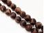 Picture of 10x10 mm, round, gemstone beads, agate, Tibetan style, deep brown on white, frosted