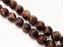 Image de 10x10 mm, perles rondes, pierres gemmes, agate, style tibétain, brun profond sur blanc, dépoli