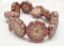 Picture of 22x22 mm, Czech druk beads, Hawaiian flower, reddish-brown, matte, bronze patina, 3 pieces