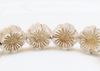 Picture of 14x14 mm, Czech druk beads, Hawaiian flower, floral white, matte, bronze patina