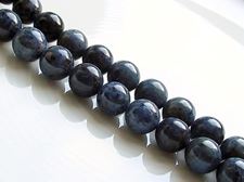 Picture of 8x8 mm, round, gemstone beads, Dumortierite, natural