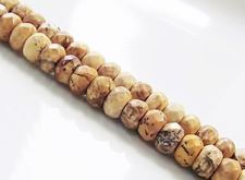 Picture of 4x6 mm, rondelle, gemstone beads, picture jasper, natural, faceted