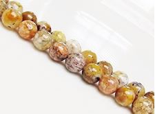 Picture of 8x8 mm, round, gemstone beads, common opal, honey yellow, natural