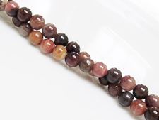 Picture of 6x6 mm, round, gemstone beads, petrified wood, pink, natural, China