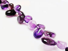 Picture of 8x12 mm, drop style chips, gemstone beads, amethyst, natural, one strand