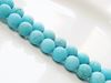 Picture of 8x8 mm, round, gemstone beads, magnesite, turquoise blue, frosted