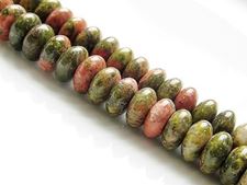 Picture of 4x8 mm, saucer, gemstone beads, unakite, natural