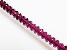 Picture of 4x7 mm, Czech faceted rondelle beads, amethyst black, translucent