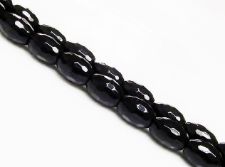 Picture of 12x8 mm, rice, gemstone beads, onyx, black, A-grade, faceted