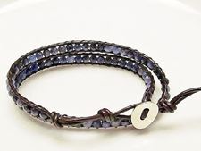 Afbeeldingen van Wrap armband, edelsteen kralen, sodaliet