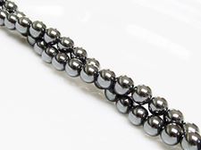 Picture of 6x6 mm, round, gemstone beads, hematite, A-grade