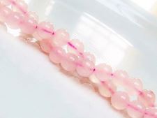 Picture of 6x6 mm, round, gemstone beads, rose quartz, natural, B-grade