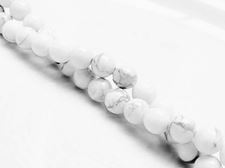 Picture of 6x6 mm, round, gemstone beads, howlite, white, natural