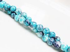 Picture of 6x6 mm, round, gemstone beads, howlite, blue