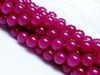 Picture of 10x10 mm, round, gemstone beads, jade, fuchsia pink, A-grade