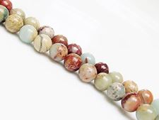 Picture of 8x8 mm, round, gemstone beads, impression jasper, natural