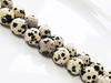 Picture of 10x10 mm, round, gemstone beads, Dalmatian jasper, natural, faceted