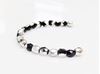 Image de 3x3 mm, perles à facettes tchèques rondes, noires, opaques, miroir partiel argent