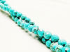 Image de 6x6 mm, perles rondes, pierres gemmes, magnésite, vert turquoise, à facettes