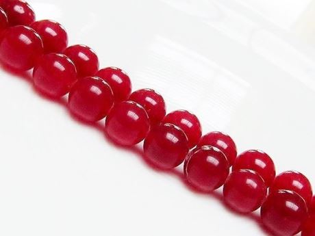 Picture of 10x10 mm, round, gemstone beads, jade, red, A-grade