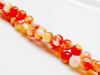 Picture of 6x6 mm, round, gemstone beads, Mashan jade, variegated orange-red