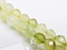 Picture of 6x6 mm, round, gemstone beads, new jade, natural, faceted