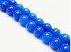 Image de 8x8 mm, perles rondes, pierres gemmes, jade, bleu profond, qualité A