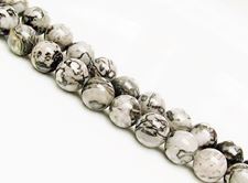 Picture of 8x8 mm, round, gemstone beads, Picasso jasper, natural