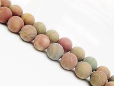 Picture of 10x10 mm, round, gemstone beads, riband jasper, natural, frosted