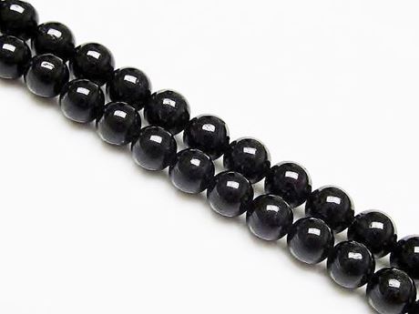 Image de 8x8 mm, perles rondes, pierres gemmes, tourmaline, noire, naturelle, qualité B