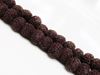 Image de 8x8 mm, perles rondes, pierres gemmes, pierre de lave, teintée brun foncé