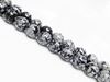 Image de 10x10 mm, perles rondes, pierres gemmes, obsidienne, flocon de neige, naturelle