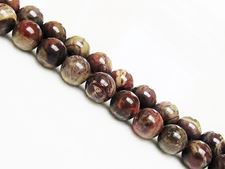 Picture of 8x8 mm, round, gemstone beads, rainforest jasper, rhyolite, natural