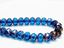 Image de 7x10 mm, perles rondelles sculptées, tchèques, bleu ciel profond, transparent, bronze rouille