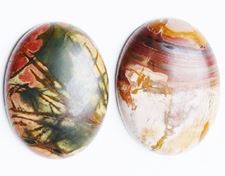 Afbeeldingen van 13x18 mm, ovale, edelsteen cabochons, rode rivier jaspis, natuurlijk