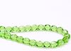 Picture of 6x6 mm, Czech faceted round beads, light peridot green, transparent
