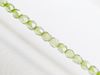 Picture of 3x3 mm, Czech faceted round beads, frosted crystal, translucent, celadon green luster