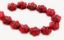 Image de 8 mm, sculpté, perles rondes plates tchèques, en fleur, rouge foncé, opaque, travertin, 12 pièces