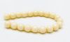 Picture of 6x6 mm, round, Czech druk beads, chalk white, opaque, butter cream white luster